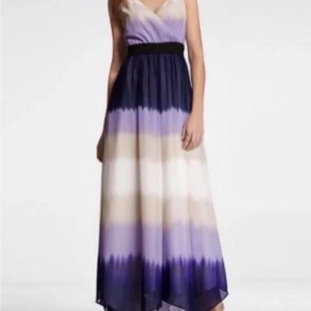 Express Purple and Cream Gradient Maxi Dress